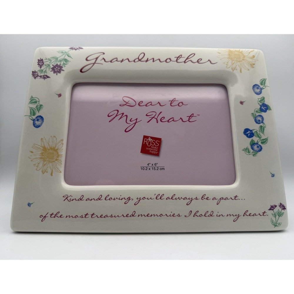 NWT CERAMIC Grandmother Russ Picture Frame Kind & Loving You'll Always Be A Part